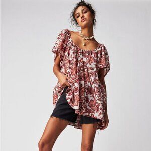 Kauai Getaway Printed Tunic In Ivory Combo Small